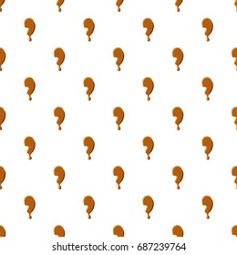 Comma from caramel pattern seamless repeat in cartoon style vector illustration