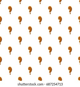 Comma from caramel pattern seamless repeat in cartoon style vector illustration