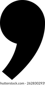 Comma icon isolated on white background . Black comma mark symbol . Vector