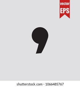 Comma icon in trendy isolated on grey background.Vector illustration.