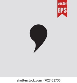 Comma Icon In Trendy Isolated On Grey Background.Vector Illustration.