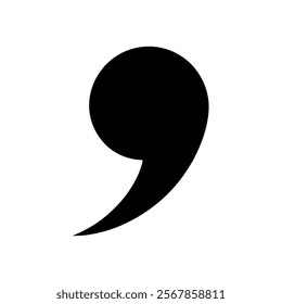 Comma mark icon silhouette vector illustration design on white background.