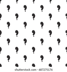 Comma punctuation mark isolated on white background. Black liquid oil comma vector illustration
