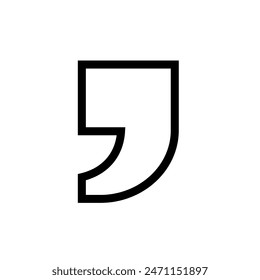 Comma sign icon in line art style, tanda koma vector illustration, comma symbol
