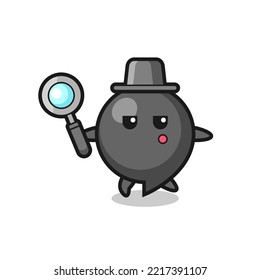 comma symbol cartoon character searching with a magnifying glass , cute design