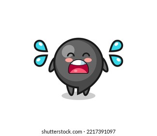 comma symbol cartoon illustration with crying gesture , cute design