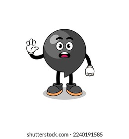 símbolo de coma ilustración de dibujos animados haciendo stop hand , diseño de caracteres