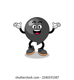 comma symbol cartoon searching with happy gesture , character design
