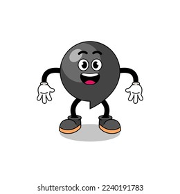 Kommasymbol-Cartoon mit überraschter Geste, Zeichendesign