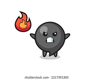 comma symbol character cartoon with angry gesture , cute design