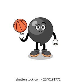 comma symbol illustration as a basketball player , character design