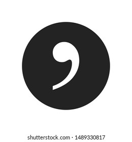 Comma vector icon in modern design style for web site and mobile app