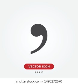 Comma vector icon in modern design style for web site and mobile app