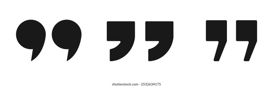 Conjunto de iconos de vector de coma. Icono de coma