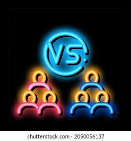 Vector de señal de luz de neón de la batalla de comando. Icono brillante señal de la batalla de comandos. ilustración de símbolo transparente