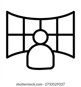 Command Center Icon - Black Outline Icons Style For Emergency Management