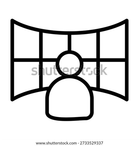 Command Center Icon - Black Outline Icons Style For Emergency Management