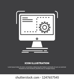 Command, computer, function, process, progress Icon. glyph vector symbol for UI and UX, website or mobile application