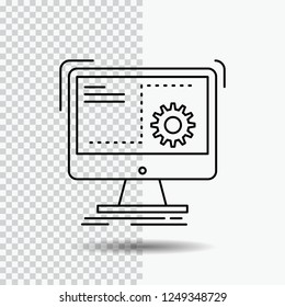 Command, computer, function, process, progress Line Icon on Transparent Background. Black Icon Vector Illustration