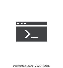 Símbolo de vetor simples do ícone do console de comando
