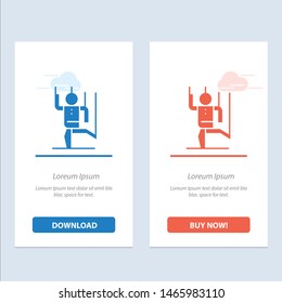 Command, Control, Human, Manipulate, Manipulation  Blue and Red Download and Buy Now web Widget Card Template. Vector Icon Template background
