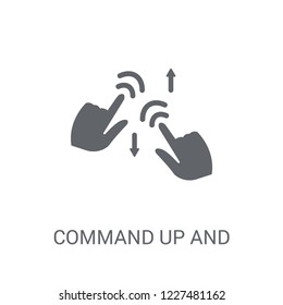 Command up and down gesture icon. Trendy Command up and down gesture logo concept on white background from Hands collection. Suitable for use on web apps, mobile apps and print media.