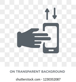 Command up and down gesture icon. Trendy flat vector Command up and down gesture icon on transparent background from Hands and guestures collection. 