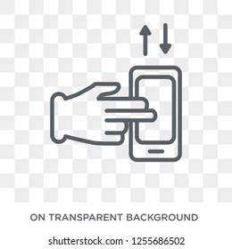 Command up and down gesture icon. Trendy flat vector Command up and down gesture icon on transparent background from Hands and guestures collection. High quality filled Command up and down gesture
