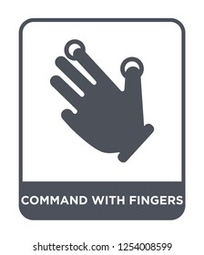 command with fingers icon vector on white background, command with fingers trendy filled icons from Hands and guestures collection, command with fingers simple element illustration