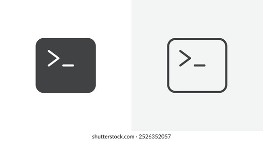 Ícone de comando plano e design de conjunto simples