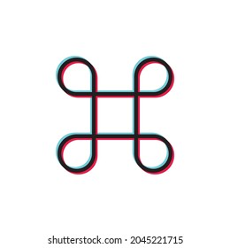 Command icon with glitch effect