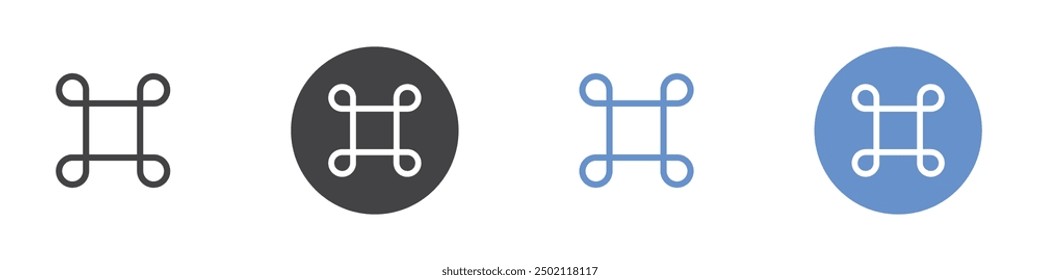 Command icon linear graphics set vector in black