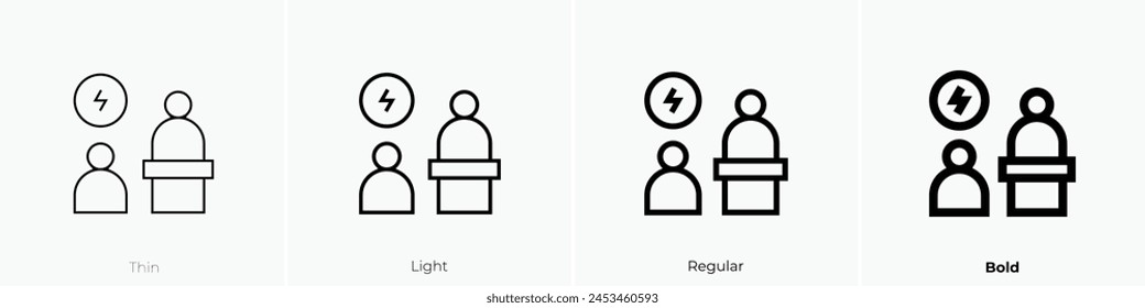 command icon. Thin, Light Regular And Bold style design isolated on white background