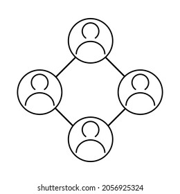 Vector de icono de comando. Signo de ilustración de trabajo en equipo. símbolo de comunicación. logotipo de marketing en red.