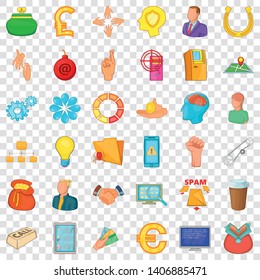 Command icons set. Cartoon style of 36 command vector icons for web for any design