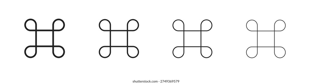 Command icons set. Set of line vector icon with editable stroke