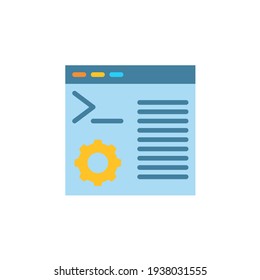 Command line icon in flat style. Flat icon vector