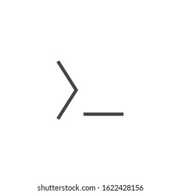 Command line icon isolated on white background. Terminal startup symbol modern, simple, vector, icon for website design, mobile app, ui. Vector Illustration