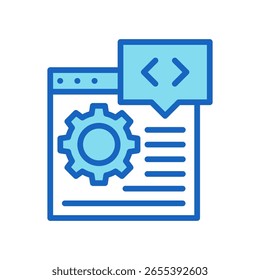 Command Line IconBlue Color Vector Illustration