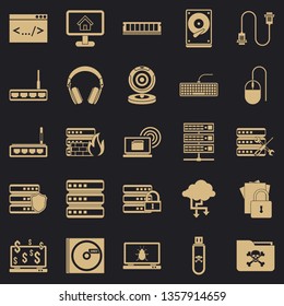 Command line icons set. Simple set of 25 command line vector icons for web for any design