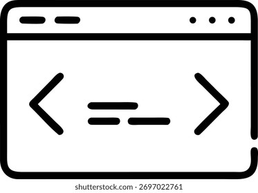 Ícone de interface de linha de comando com símbolos e pontos de código