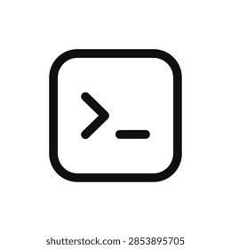 Command line interface terminal icon with blinking cursor for programming and software development