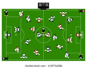 Command. Players on the soccer field
