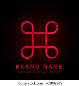 Command red chromium metallic logo
