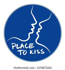 Command sign - Place to kiss - vector icon