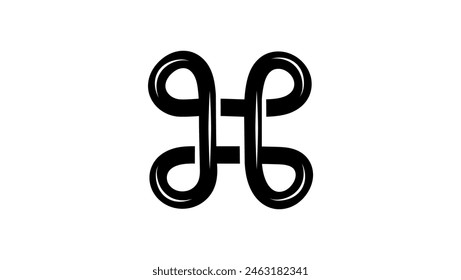command symbol, black isolated silhouette
