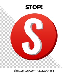 Command Symbol To Stop 3d Rendering Logo With Red Background