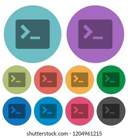 Command terminal darker flat icons on color round background