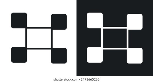 Command vector icon set in solid style.