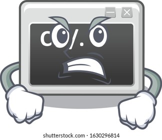 Command window cartoon character design having angry face